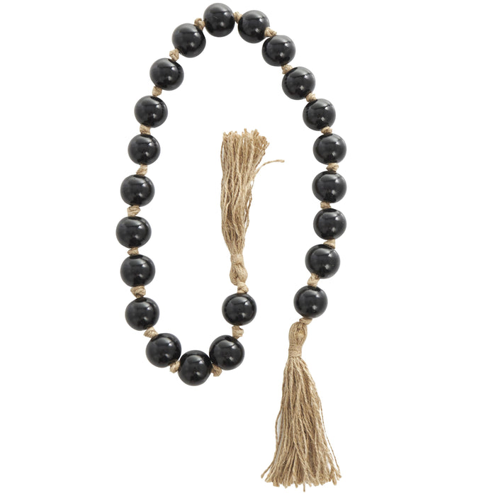 Grande guirlande de perles de 45 po en verre - brun foncé