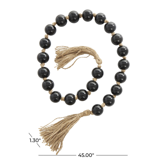 Grande guirlande de perles de 45 po en verre - brun foncé