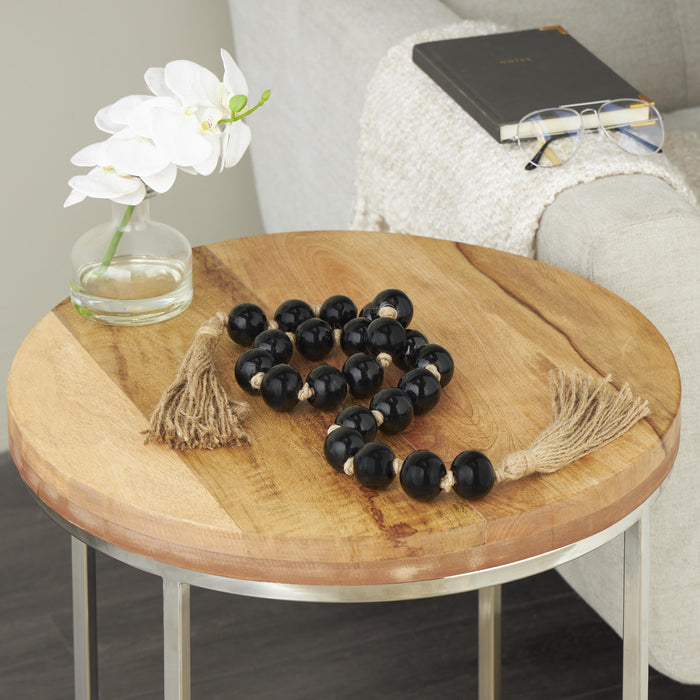 Grande guirlande de perles de 45 po en verre - brun foncé