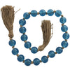 Grande guirlande de perles de 45 po en verre - bleu ciel foncé