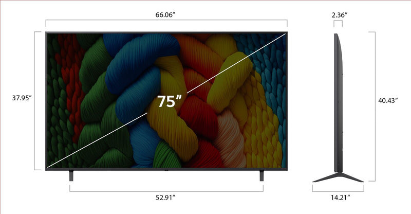 Téléviseur intelligent DEL LG NANO80 UHD 4K de 75 po avec webOS (75NANO80AUA.ACC) - modèle 2025