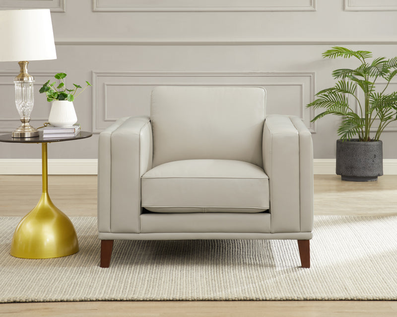 Fauteuil Lyon de Hydeline en cuir - vanille