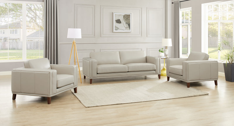 Causeuse Lyon de Hydeline en cuir - vanille