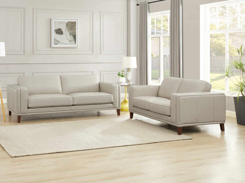 Causeuse Lyon de Hydeline en cuir - vanille