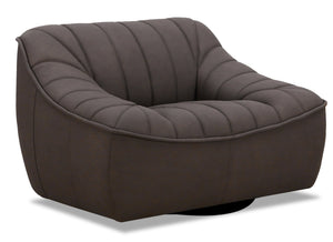 Fauteuil Nest en cuir de Hydeline - chocolat
