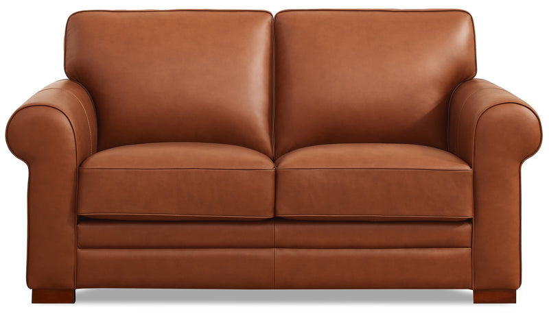 Causeuse Brookfield de Hydeline en cuir - brune
