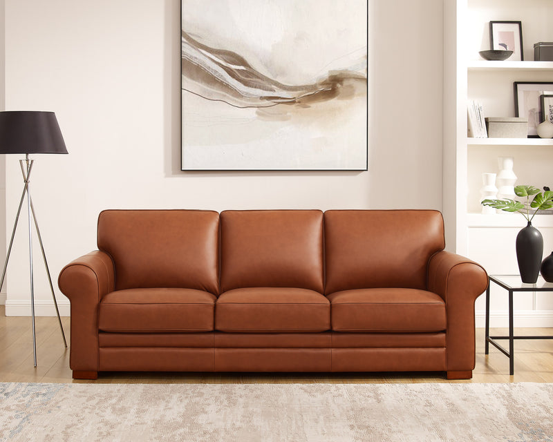 Sofa Brookfield de Hydeline en cuir - brun