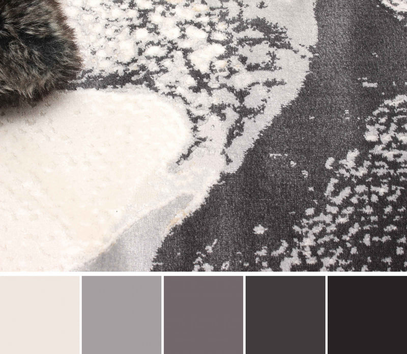 Tapis Contemporain/Moderne Bloom 5'0\" x 8'0\" en Ivoire