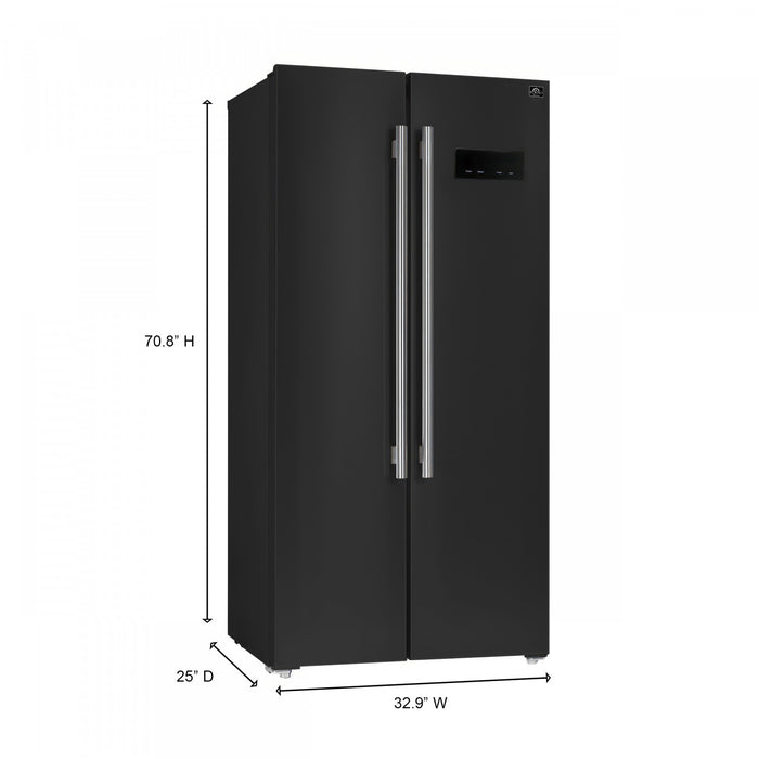 Refrigerateur cote a cote Salerno en noire de 33 po, 15,6 pi³ - FFRBI1805-33BLK