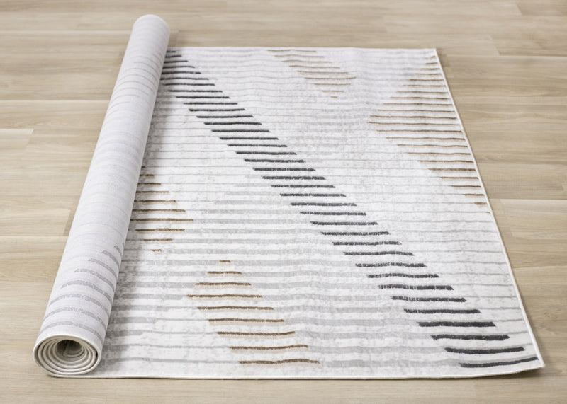 Carpette à motifs de lignes de tressage multicolore lavable à la machine - 7 pi 10 po x 10 pi 6 po