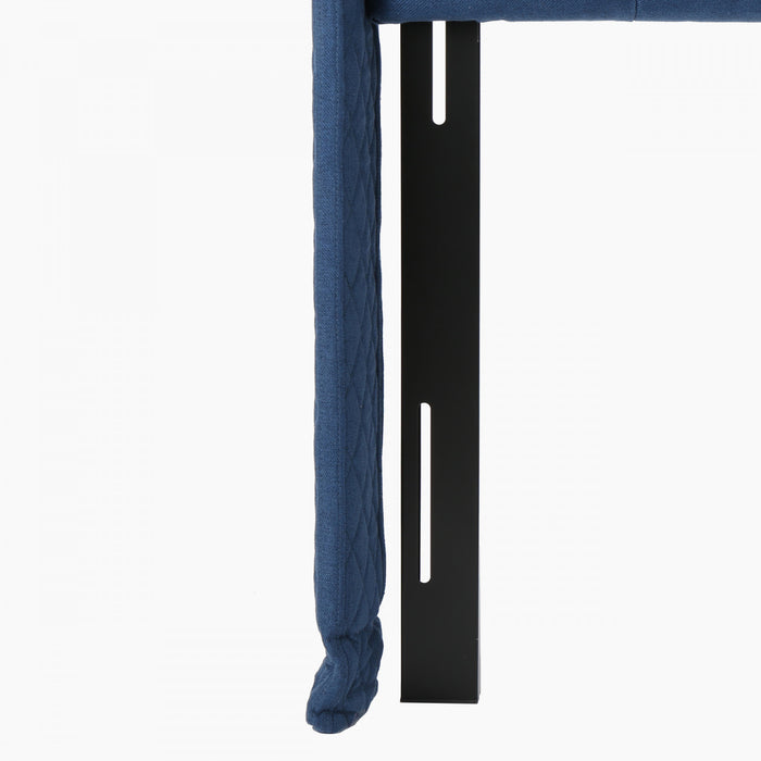 Hansen Tete De Lit Capitonnee A Dossier Aile Avec Boutons, Taille King, Bleu Marine Fonce