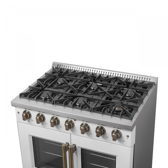 Cuisiniere a gaz blanche Galiano 36 pouces, 4,32 pi³ – FFSGS6444-36WHT