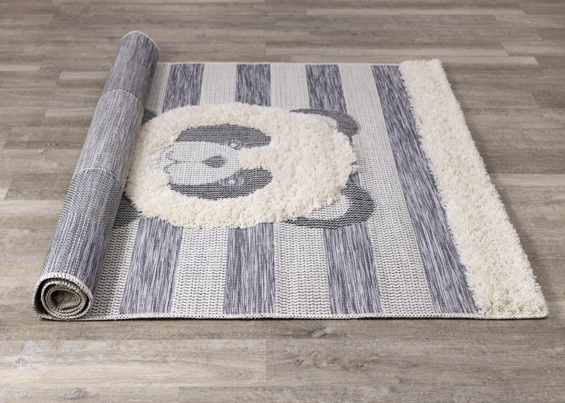 Carpette à motif de panda pour enfants - 5 pi 3 po x 7 pi 7 po
