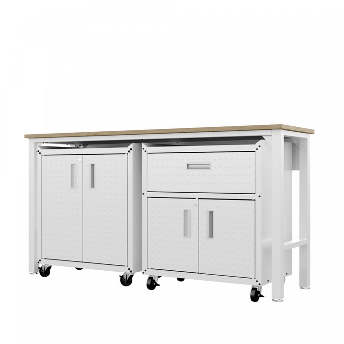 Ensemble de garage moderne Fortress 3 pieces en blanc