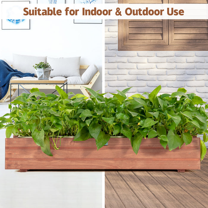 Bac A Fleurs Rectangulaire En Bois – 71cm