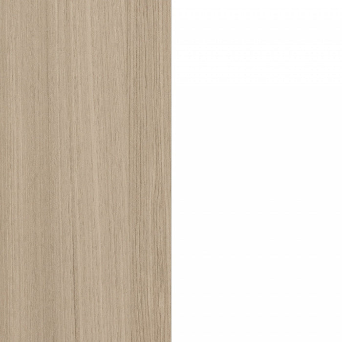 Commode verticale de rangement Yodi à 5 tiroirs - orme naturel et blanc