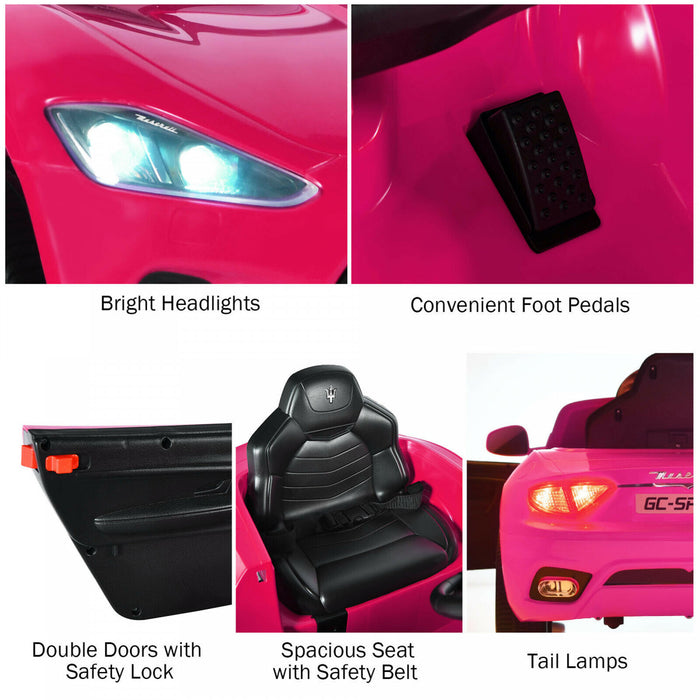 12v Enfants Rouler Sur La Voiture Maserati Grancabrio Sous Licence W / Telecommande & Lumieres Rose