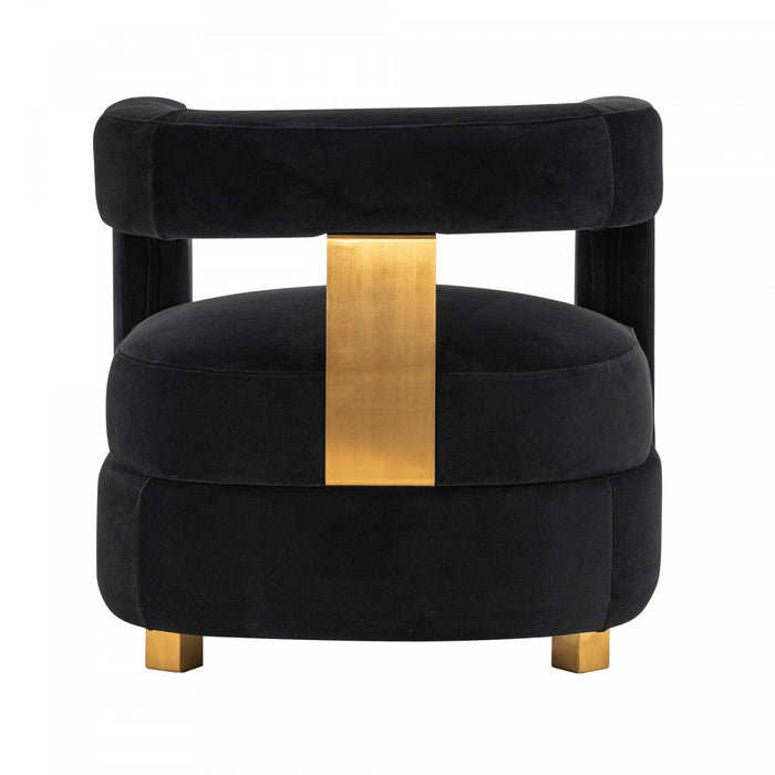 Fauteuil lounge moderne Amirah en velours noir - Lot de 2