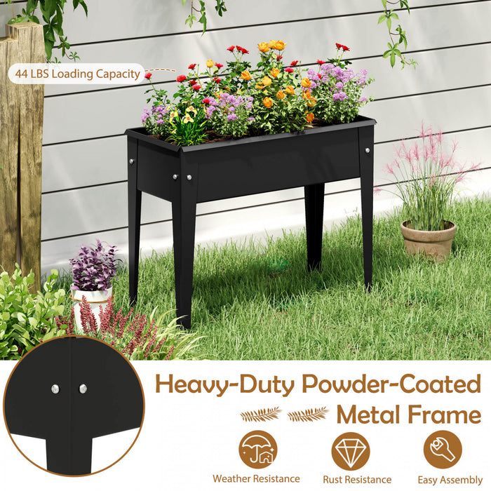 Costway A Souleve Le Lit De Jardin Eleve Boite De Planteur En Metal Avec Les Jambes Trous De Drainage Boite De Jardinage