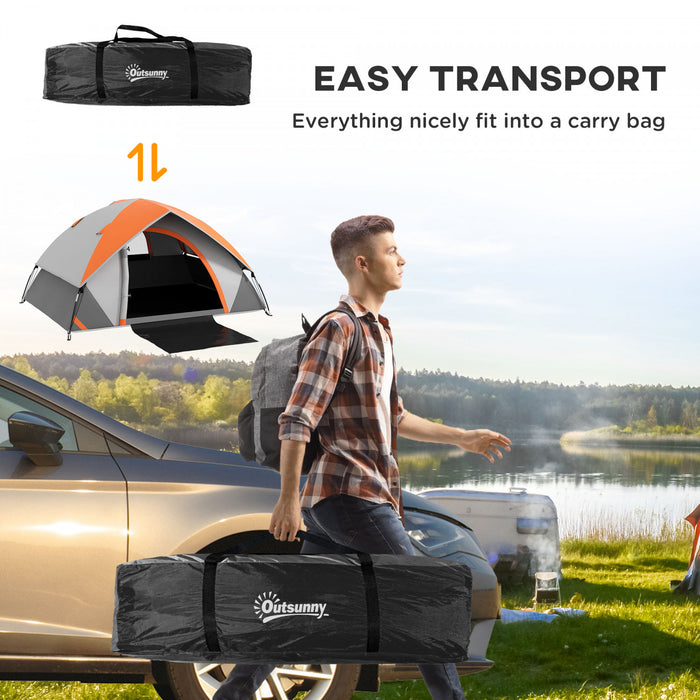Outsunny Tente de camping pour 2 pers avec sol cousu, etanche 3 000 mm