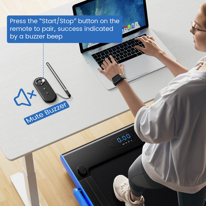 Tapis Roulant Pliant 3 En 1 Superfit Avec Ecran Led A Telecommande Smart Apps Et Haut-parleurs Bleu