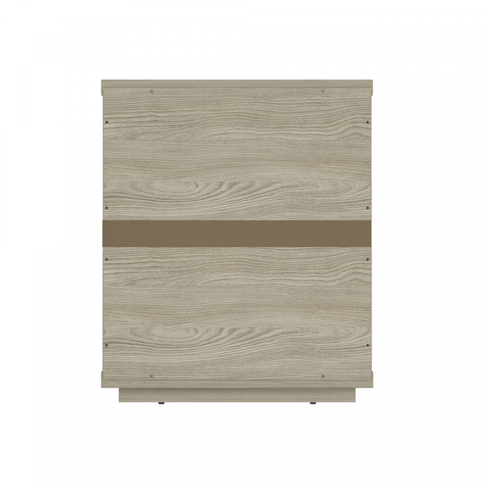 Table de nuit moderne Evelyn 20\" en bois naturel (3 tiroirs)