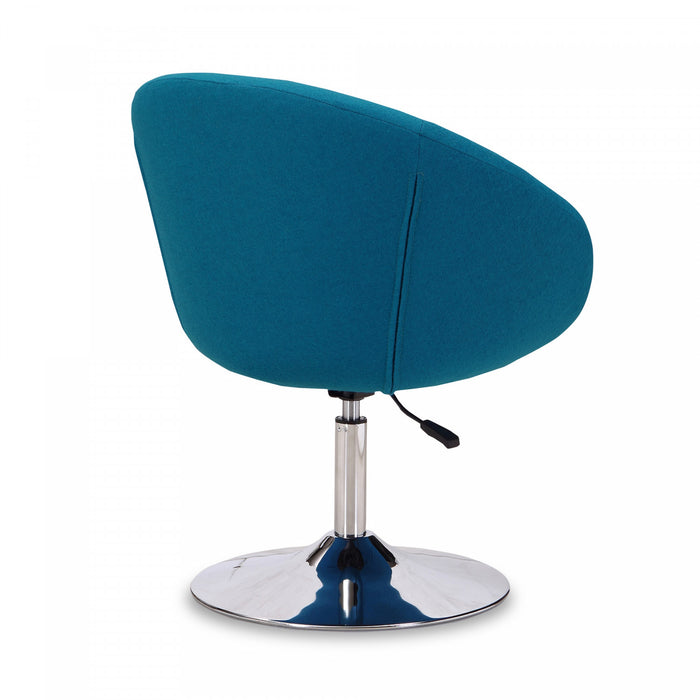 Fauteuil lounge pivotant moderne Hopper en tissu bleu - Lot de 2