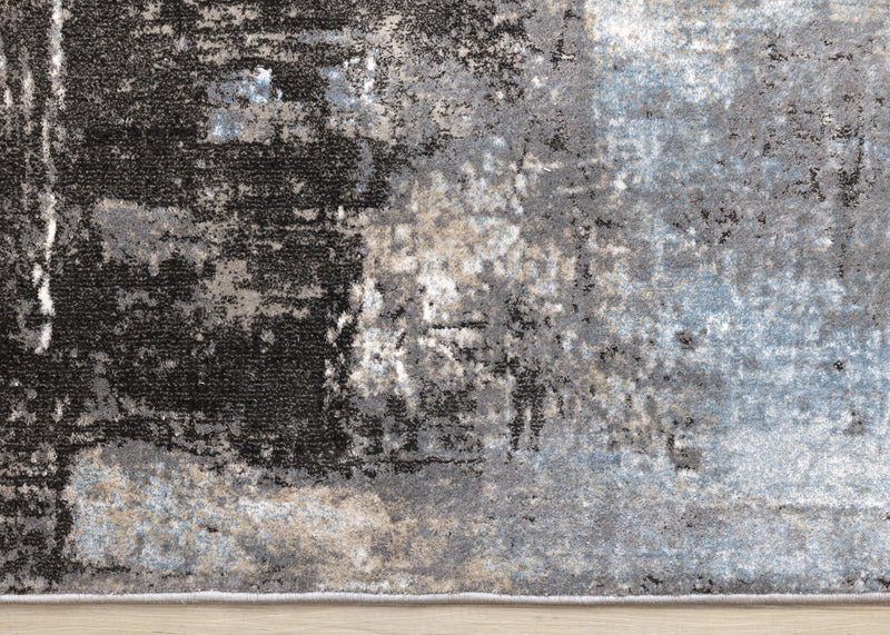 Tapis Hadley au design decolore bleu gris taupe, 5'3\" x 7'7\"
