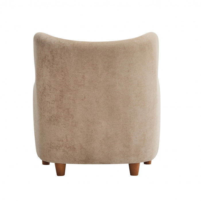 Sophia Fauteuil confortable rembourre avec dossier a oreilles, camel clair