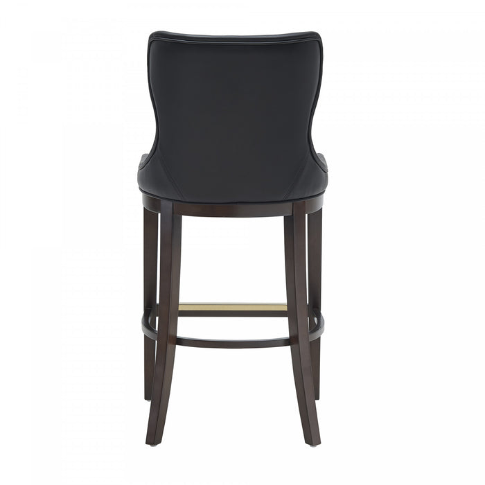 Tabouret de bar Blair moderne en bois avec assise rembourree, noir – Lot de 3