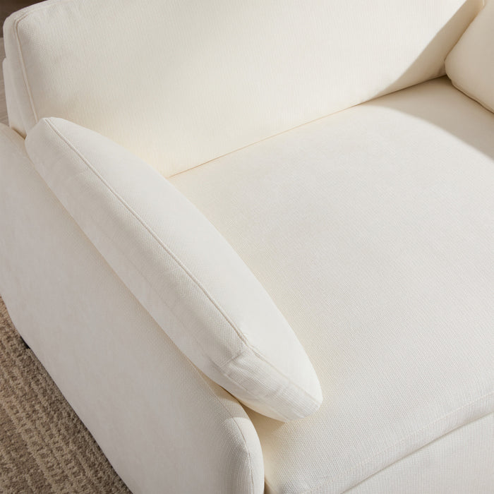 Fauteuil d’appoint surdimensionne Olivia avec coussins, blanc