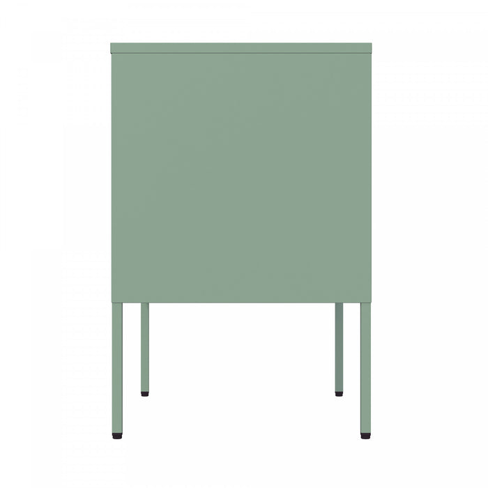 Armoire d’appoint moderne Ava 24\" en metal, vert sauge