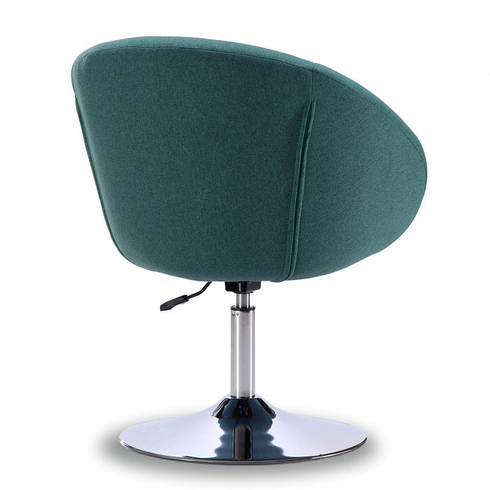 Fauteuil lounge pivotant moderne Hopper en tissu bleu sarcelle - Lot de 2