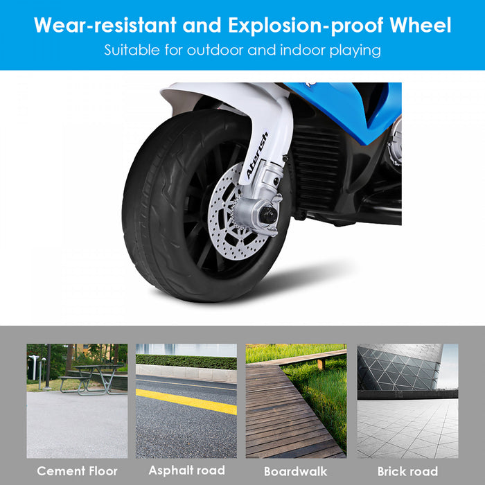 Costway Kids Ride On Motorcycle Bmw Autorise 6v Electrique 3 Roues Velo W / Musique Et Lumiere