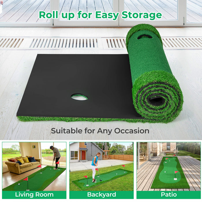 Costway 10 X 3,3 Ft Golf Mettant Vert Tapis D'entrainement Professionnel De Golf Avec 2 Balles De Golf