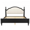 Miles Queen Size Wood Platform Bed with Curved Upholstered Headboard, Black | Lit plateforme Miles en bois format Queen avec tete de lit rembourree incurvee, noir