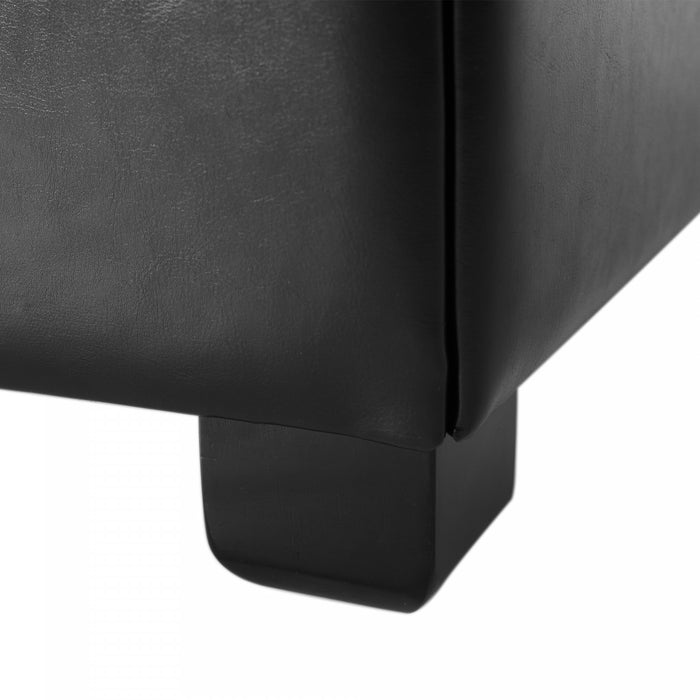 Liam Ottoman Coffre Carre Large de 34,25\" en Simili Cuir avec Rangement, Noir
