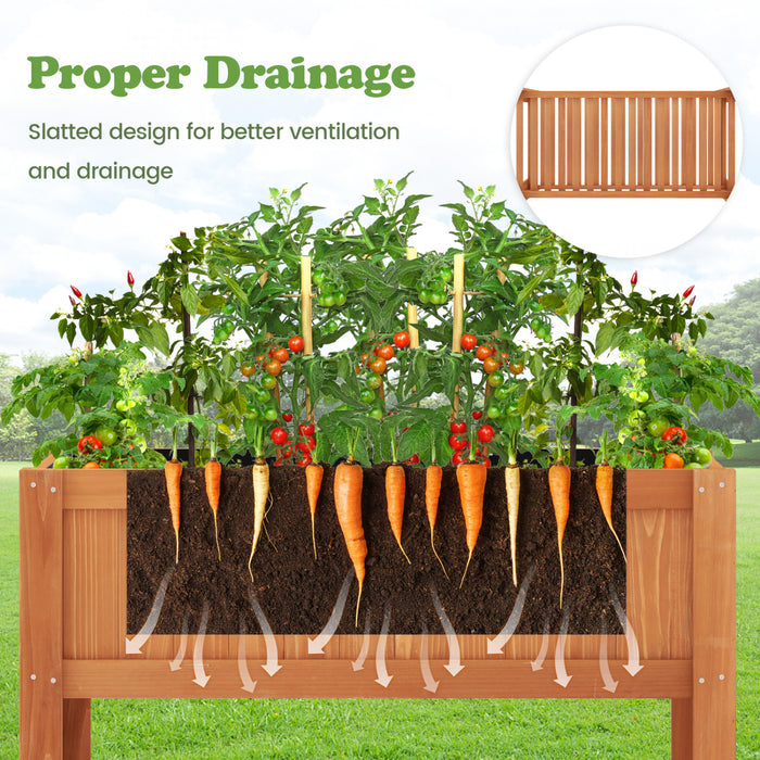 Costway Jardiniere Exterieur Dimension119x57x90 Cm En Bois Potager Sur Pied En Bois Outil Genial En Plein Air