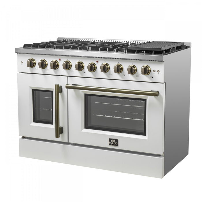Cuisiniere a gaz blanche Galiano 48 pouces, 4,32 pi³ – FFSGS6444-48WHT