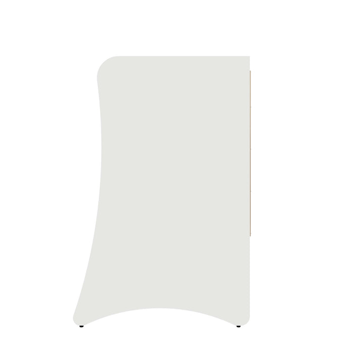 Table de nuit Coney style mid-century moderne 71 cm en blanc (3 tiroirs) – Lot de 2