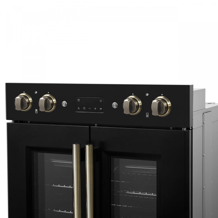 Four mural electrique double Asti 30 pouces, noir, 7,36 pi³ - FBOEL1340-30BLK
