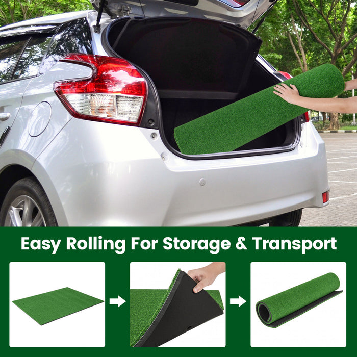 Costway 5 X 4 Ft Golf Hitting Mat Artificiel Interieur Exterieur Turf Golf Training Mat 32 Mm