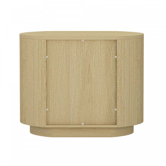 Table de nuit moderne Olivia 27\" en chene naturel (2 tiroirs)