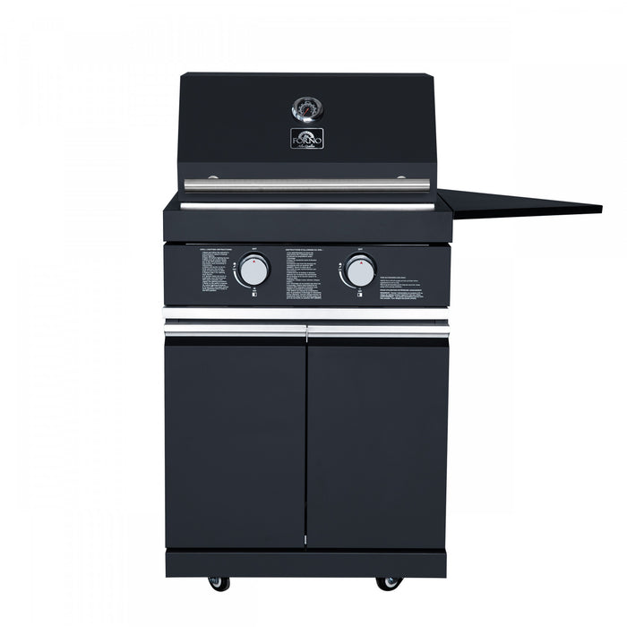 Cuisine d'exterieur All'Aperto avec comptoir noir, 99 600 BTU, module bar et four a pizza – FODKT2568BLK
