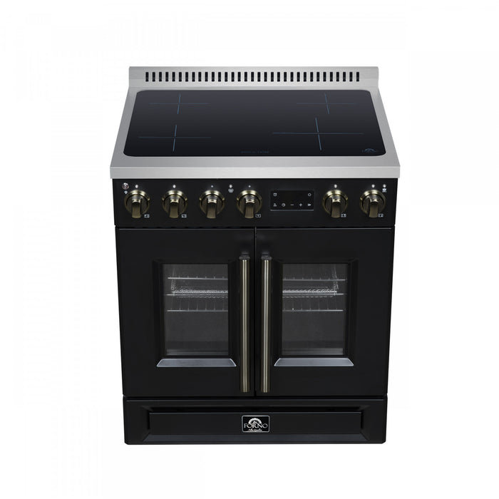 Cuisiniere a induction Torino de 30 po, noire, avec portes francaises, 4,32 pi³ – FFSIN0950-30BLK