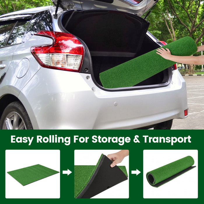 Costway 5 X 4 Ft Golf Hitting Mat Artificiel Interieur Exterieur Turf Golf Training Mat 27 Mm