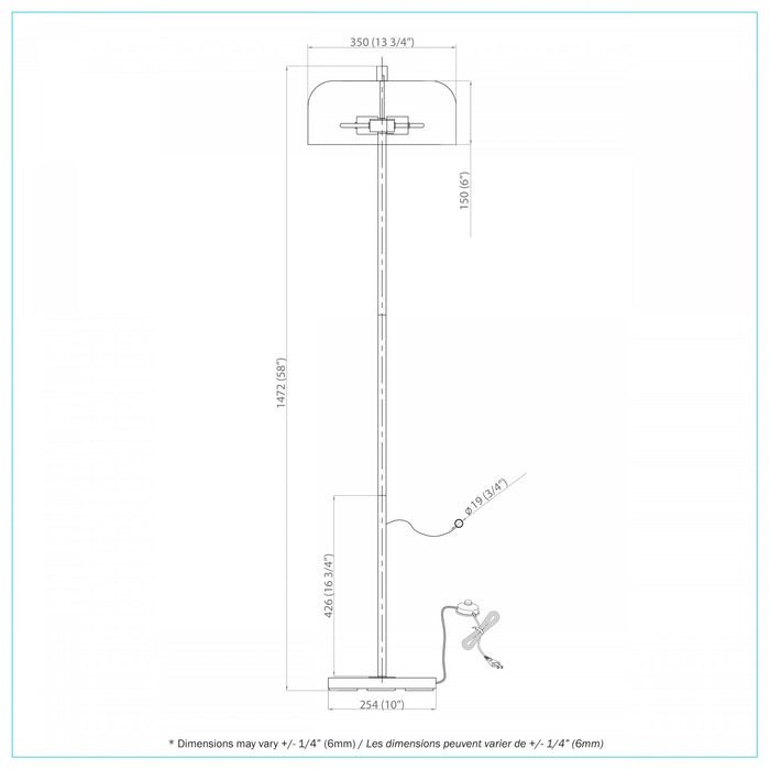Lampe à pied Goven noire
