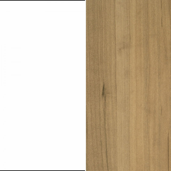 Toscano Ilot De Cuisine 6 Tiroirs - Blanc Et Erable Noix De Muscade