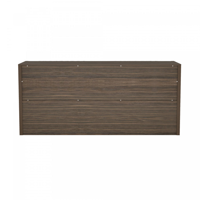 Commode moderne Linda 72\" en noyer brun (6 tiroirs)