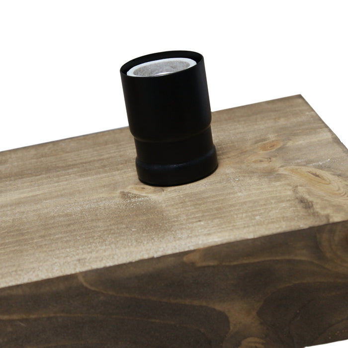 Abell Suspension rustique en bois a 4 lumieres, Onyx, 32 po L